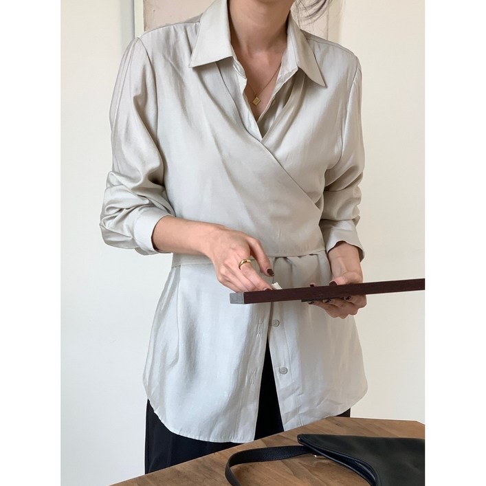 스테디 리모 랩블라우스 셔츠 블라우스 쉬폰블라우스 실키블라우스 셔츠블라우스 가을블라우스