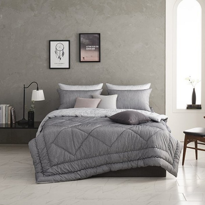 브랜드매장판 알레르망 Allerman 데런2 차렵이불 D 5종세트 그레이 이불x2베개커버x2패드