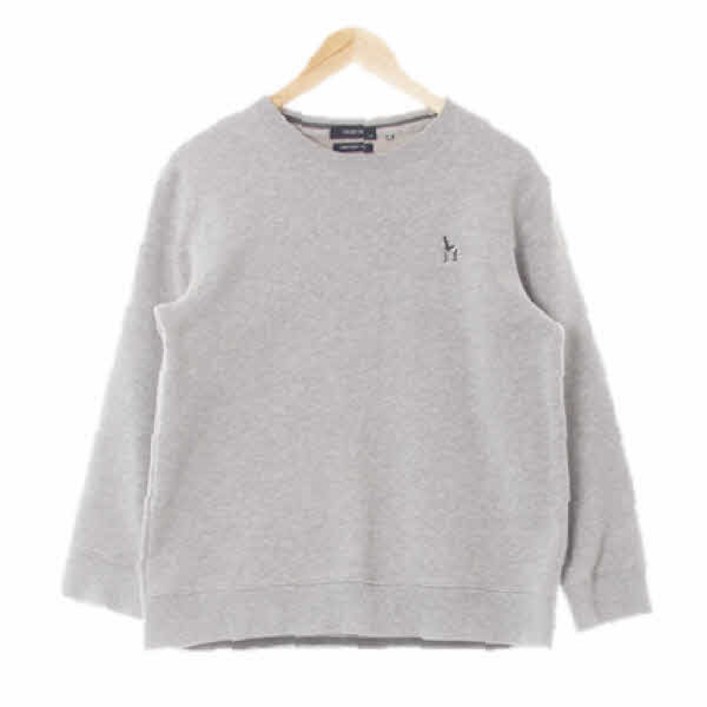 6894 HAZYS 멜란지그레이 면혼방 자수로고스웨트셔츠 100