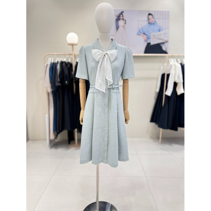 [국내백화점] JJ지고트 원피스 데이트룩 셔츠형 핏앤플레어 허리강조