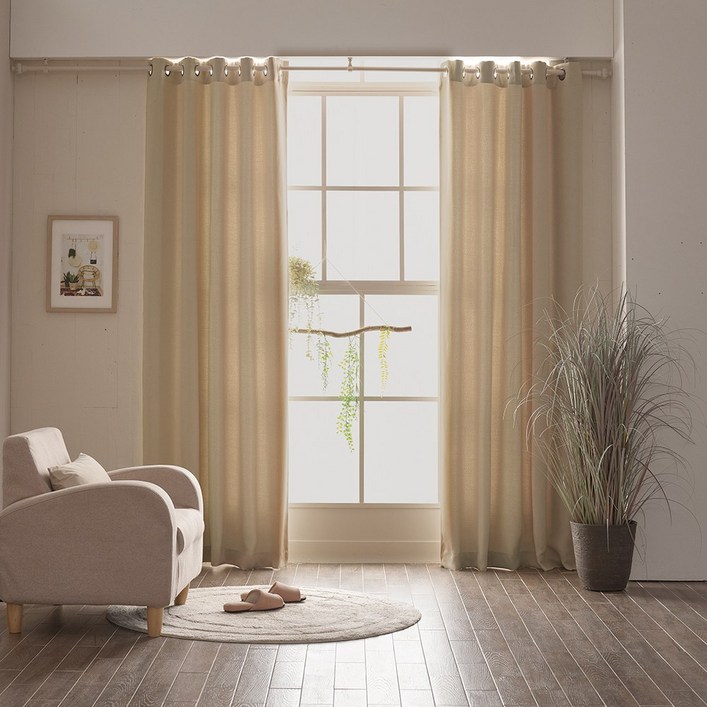 아일렛형 하비드 암막커튼 작은창 135x170cm 화이트 1장