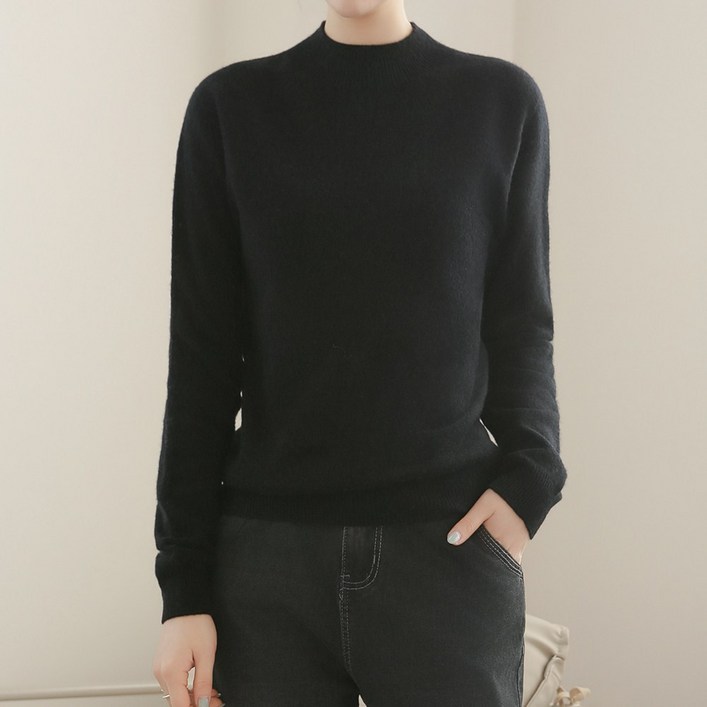 클레이스 울100 캐시미어 반폴라 하프터틀넥 니트