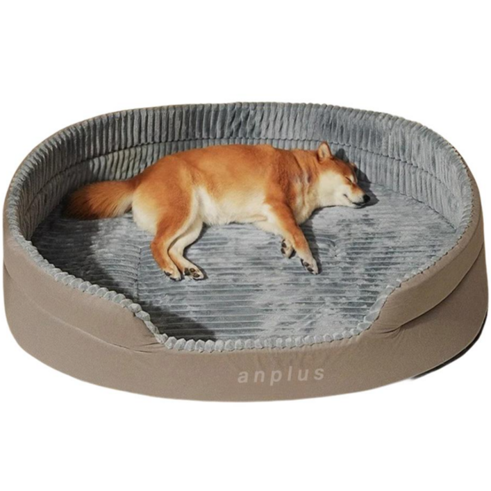 앙플러스 폭신한 강아지 마약 방석 대형 애견 쿠션 펫 매트, 1개, 스카이그레이