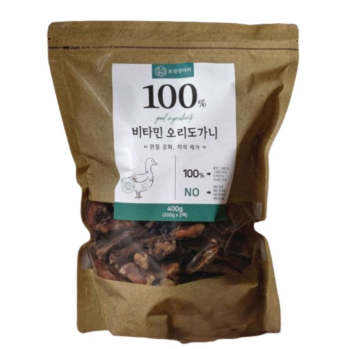 조선강아지 대용량 국산 강아지 수제간식, 비타민 오리도가니, 400g, 1개
