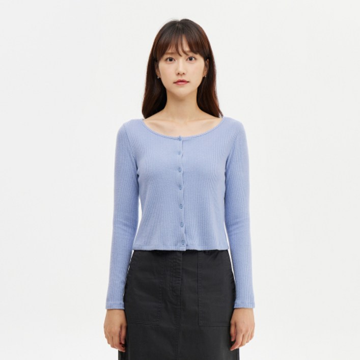 매장정품 TOPTEN 탑텐 여성 립 U넥 버튼 가디건MSE4TC2001 MSE4TC2001 843902