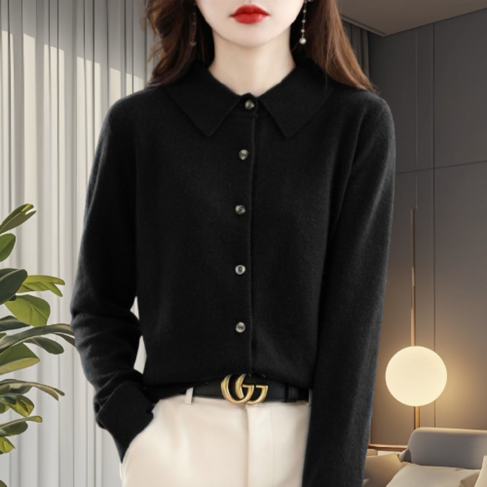 자칠 여성 봄가을 니트티 러블리 데일리룩 베이직스타일