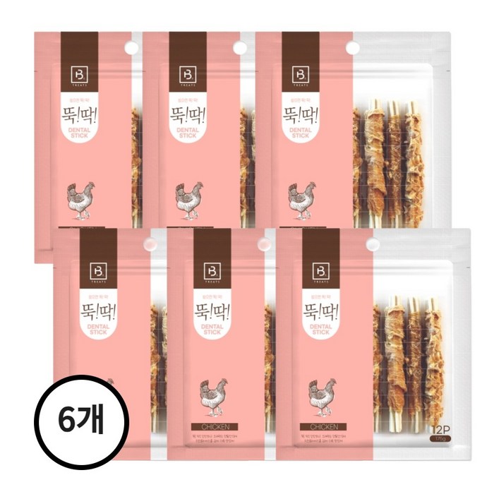 브리더랩 강아지 오래먹는 뚝딱 덴탈 스틱, 6개, 175g, 치킨 브리더랩 강아지 오래먹는 뚝딱 덴탈 스틱, 6개, 175g, 치킨