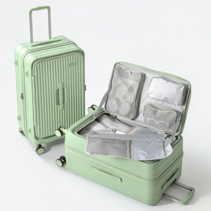 100pc 전면 개방형 캐리어 확장형 대용량 캐리어 대형 여행 트렁크 가방 tsa락