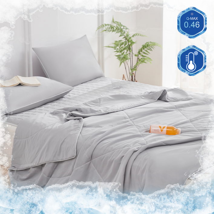 KURUA 여름 접촉냉감  아이스 부드러운 통기성 냉감이불 차렵이불