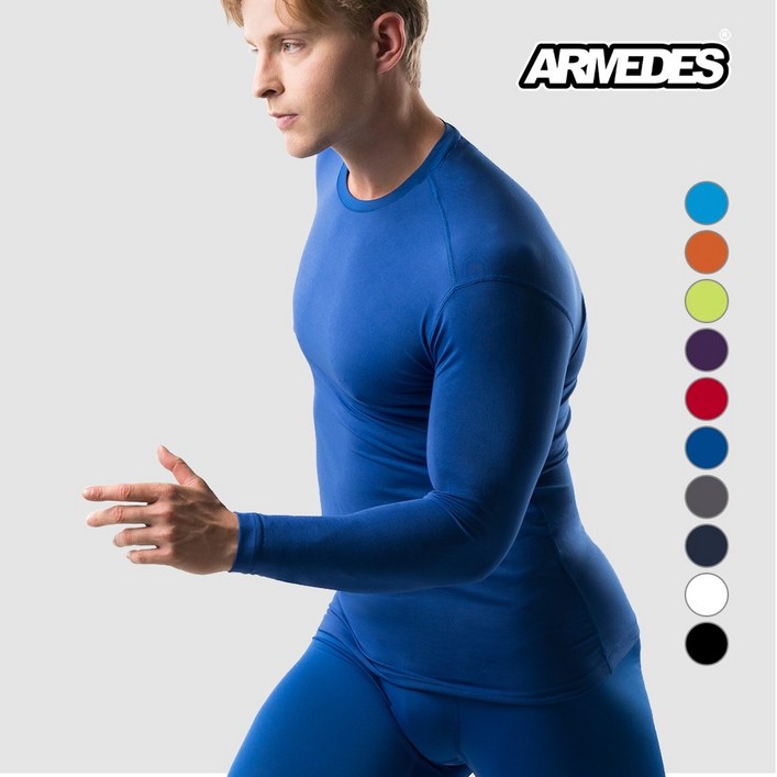 아르메데스 남성용 무지테크핏 언더레이어 긴팔 AR52