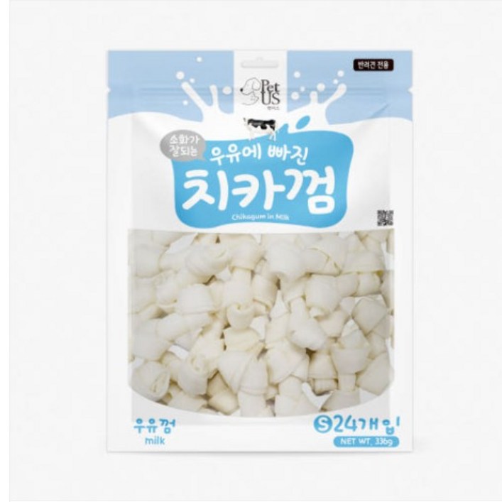 펫어스 우유에빠진 치카껌 순수우유껌S 강아지 양치껌 오래먹는 간식