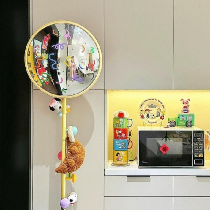 스탠드 볼록거울 힙한 광각 인테리어 카페 블랙 45cm 배경 패턴없음 B