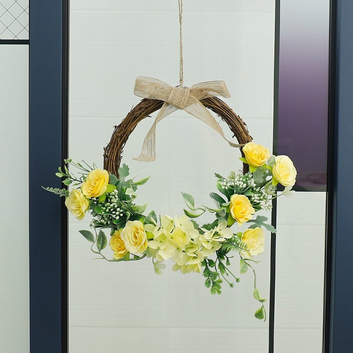 HK벽장식 우드 꽃 리스