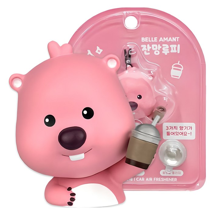 벨르아망 잔망루피 차량용 미니 방향제, 1개, 커피루피블랙체리  프레쉬 코튼  플로럴 플라워