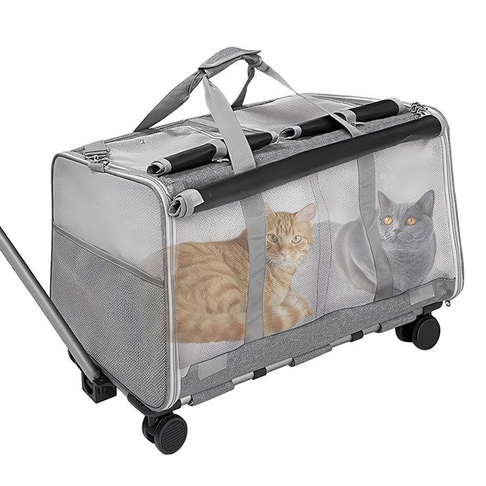 반려동물 이동식 캐리어 2단공간 확장가능 우아지오, 1개, 그레이