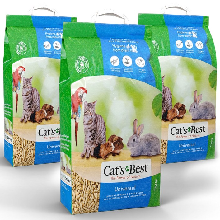 캣츠베스트 유니버셜 우드펠렛 고양이 화장실 배변모래 리터 10L5.5Kg3개, 5.5kg, 3개