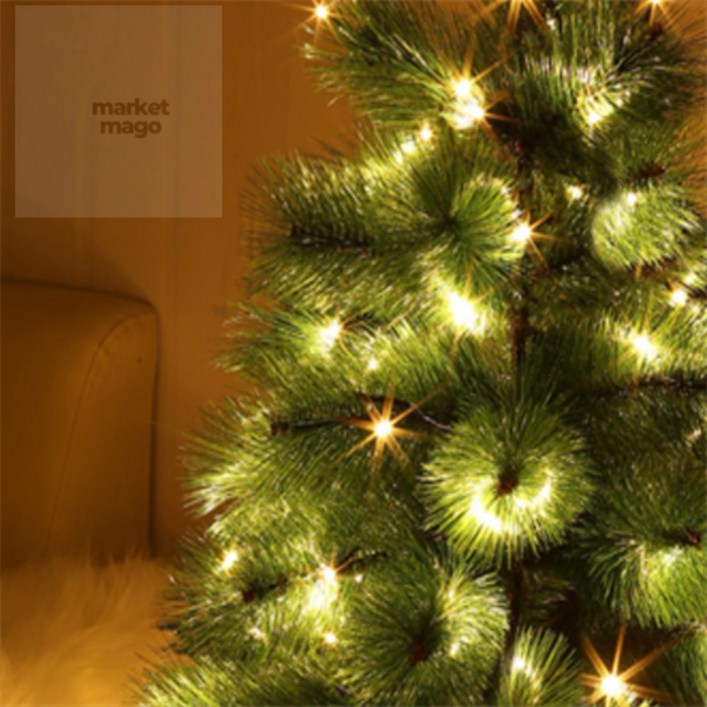 엠다인 솔잎트리120CM LED웜색100구 세트 성탄절트리