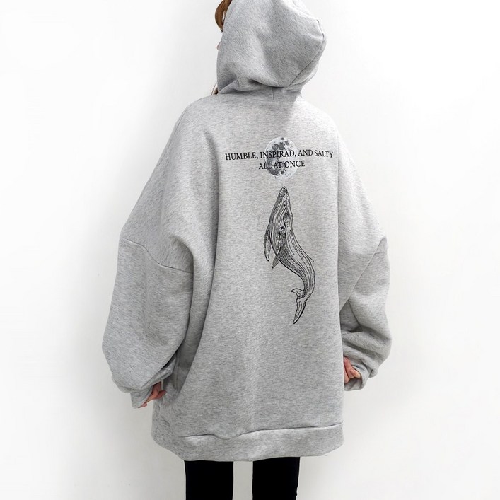 [4XL, 3COLOR] 달고래 빅 후드티 (기모ver.) 55~99까지 빅사이즈 오버사이즈 남여공용 홈웨어 박스 후드