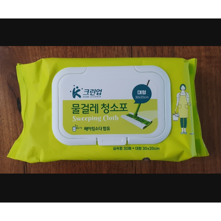 크린업 물걸레 청소포 대형 30매, 4개