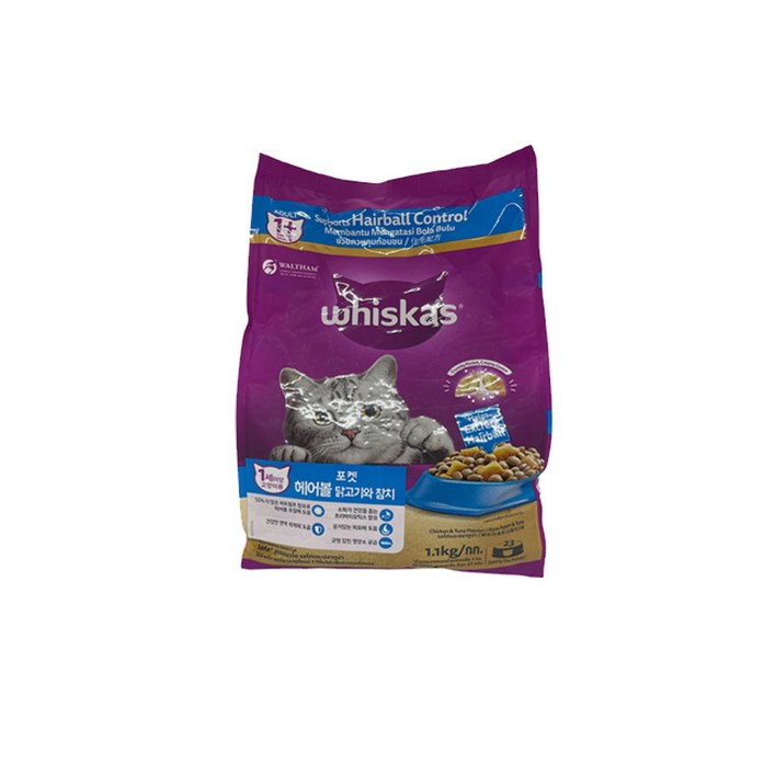 위스카스 포켓 헤어볼 닭고기와 참치, 기타생선, 1.1kg, 1개 위스카스 포켓 헤어볼 닭고기와 참치, 기타생선, 1.1kg, 1개