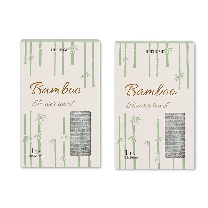 휴홈 저자극 부드러운 뱀부 샤워타올, 2개, 1개입, 그린