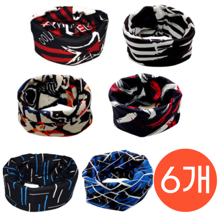 겨울용 기모 멀티 스카프 6개 넥워머 마스크 겸용 남녀공용 방한세트