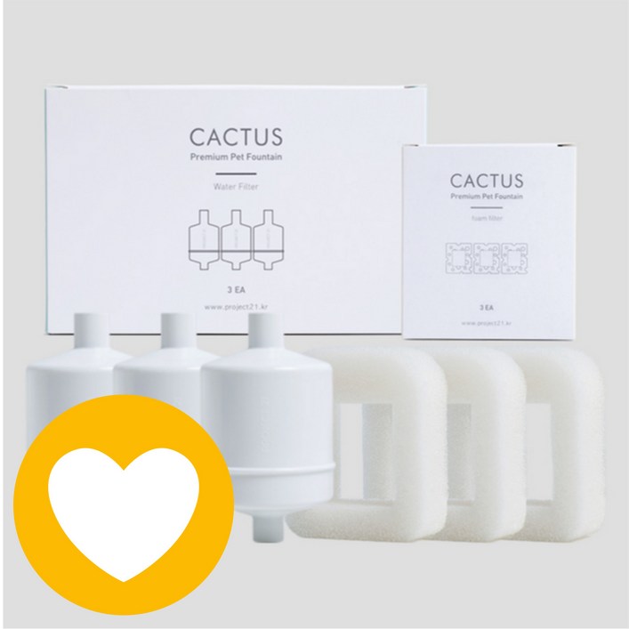 프로젝트21 선인장정수기 정수필터3p  폼필터3p 세트 정수필터 3p 폼필터 231913