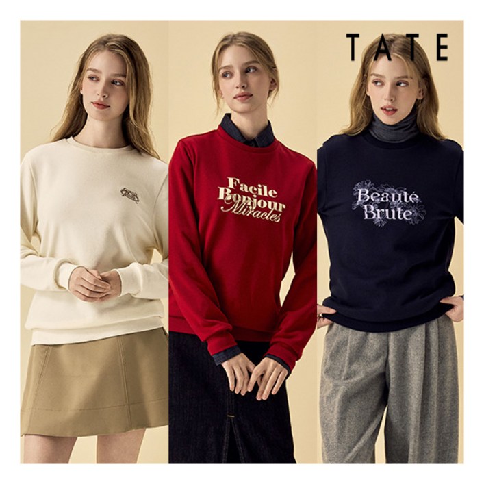 테이트 ○ TATE 25FW 여성 아트웍 기모 스웻셔츠 3종