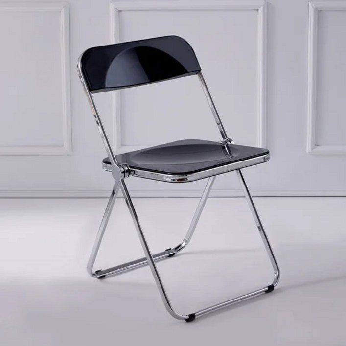 아메리칸미니멀 미드센 투명 접이식 의자, 블랙, 1개