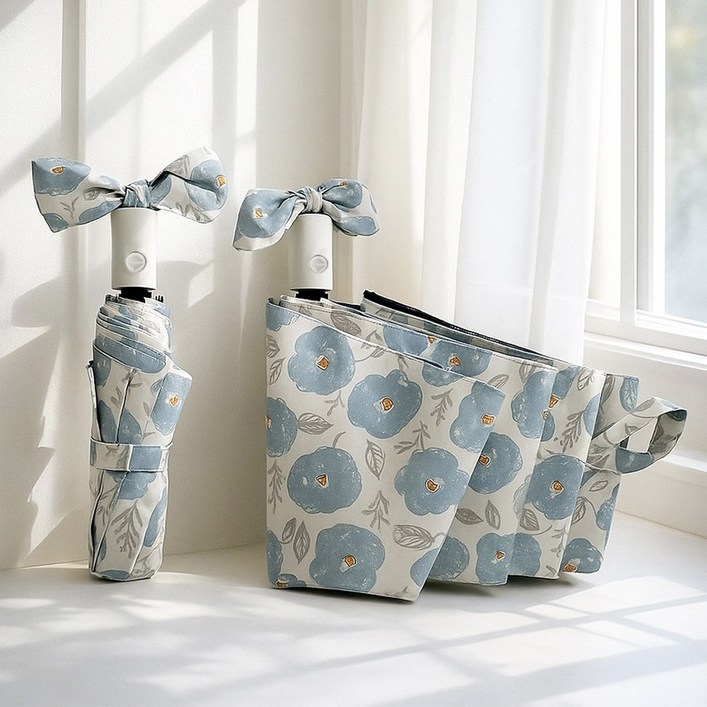 뉴하 플라워가든 UV 자외선차단 접이식 원터치 3단 자동 우산 양산