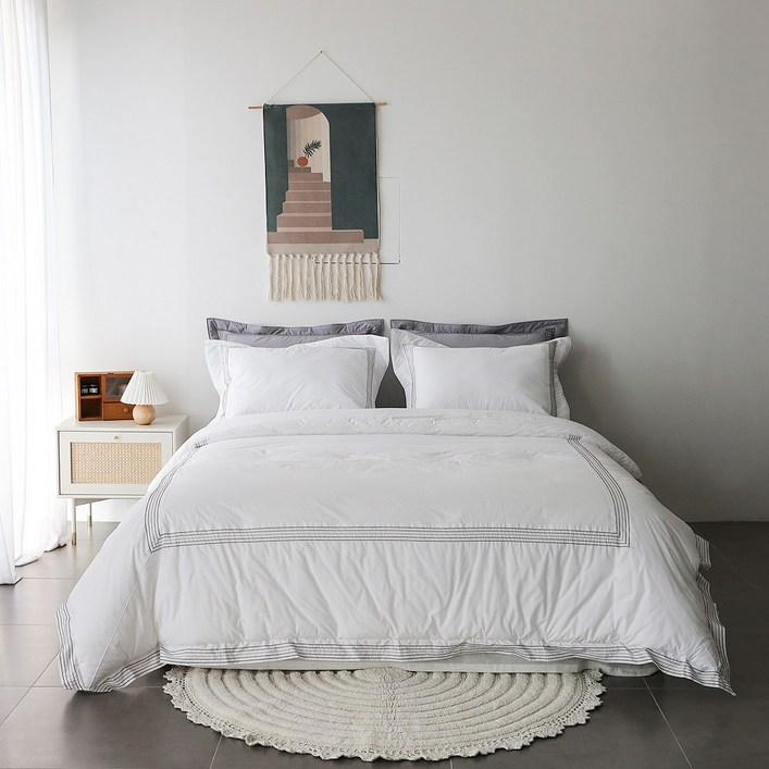 신혼부부 순면 워싱 호텔 혼수 고급 차렵이불 세트 퀸 킹 라지킹