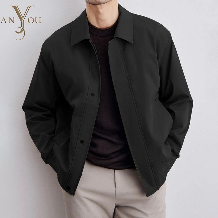 ANYOU 남성용 싱글 블레이져 자켓 오버핏 캐주얼 자켓