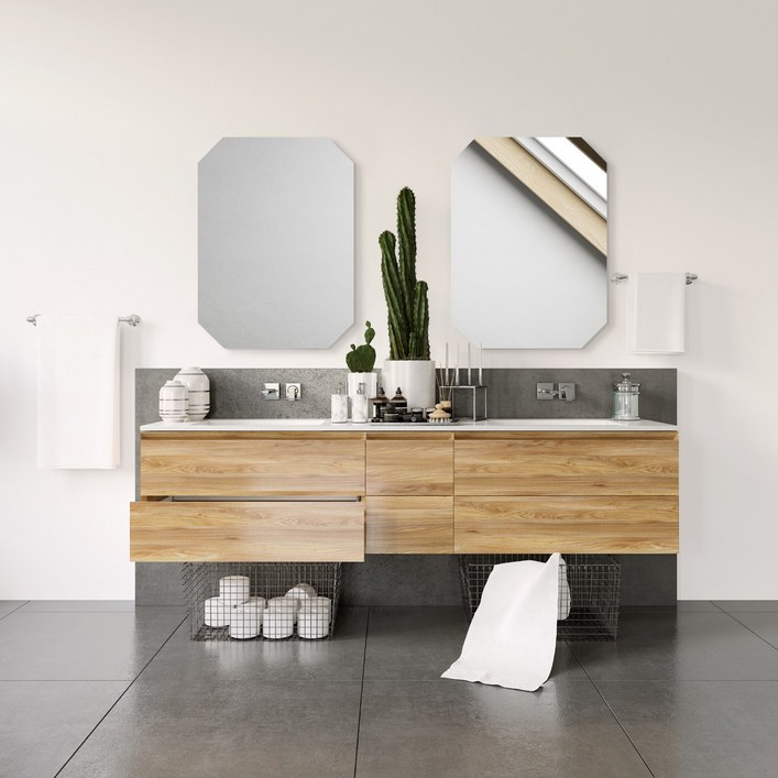 무프레임 5T 벽 거울 직팔각 600X800 국내제작 욕실 화장실 화장대 파우더룸 거울