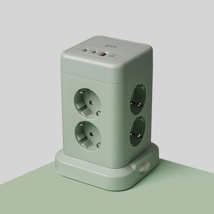 지클릭커 타워 8구 고용량 4000W USB 멀티탭 NP708PD 그린