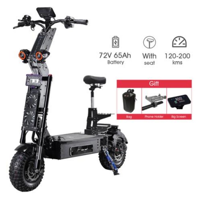 접이식 전동킥보드,전기,경량,휴대용,소형FLJ X14 최신 72V 12000W 전기 스쿠터, 인치 오프로드 방수 이동