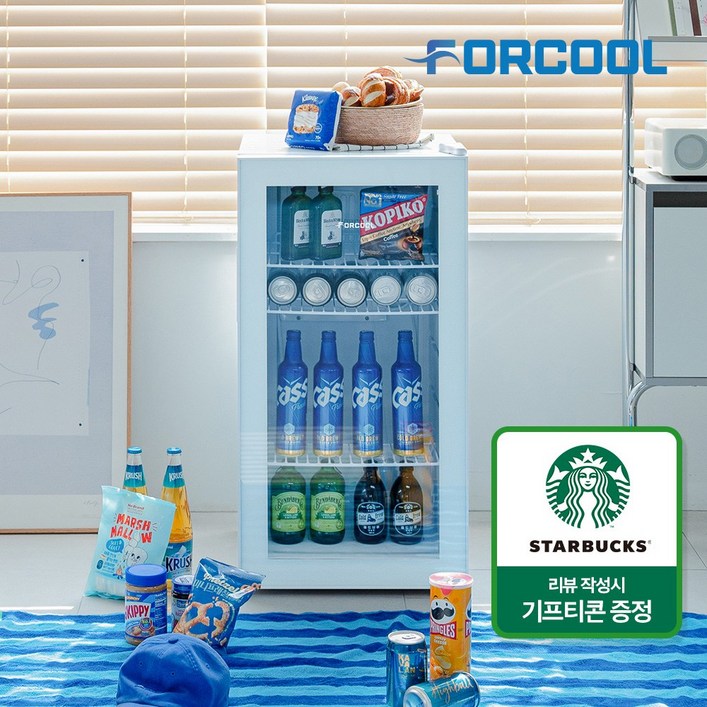 포쿨 미니 쇼케이스 냉장고 KVC90 90L