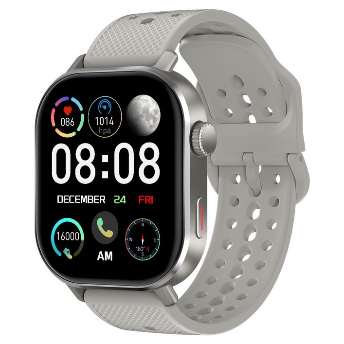 와피크 아웃도어 스마트 워치 ST60 SOS통화 AI운동인식 스포츠시계, GPS  블루투스, 5.4cm, 실버