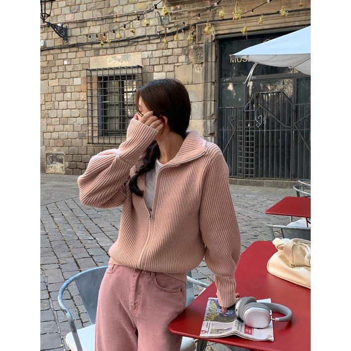 이삼사 여성 투웨이 하이넥 루즈핏 니트집업 가디건 10color 이삼사 여성 투웨이 하이넥 루즈핏 니트집업 가디건 10color