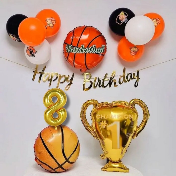 스마일파티 농구 생일 풍선 파티 세트