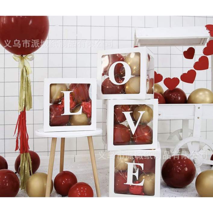 블루밍 가든 LOVE BABY 레터링 풍선 박스 벌룬 데코레이션, 1세트, LOVE화이트 블루밍 가든 LOVE BABY 레터링 풍선 박스 벌룬 데코레이션, 1세트, LOVE화이트