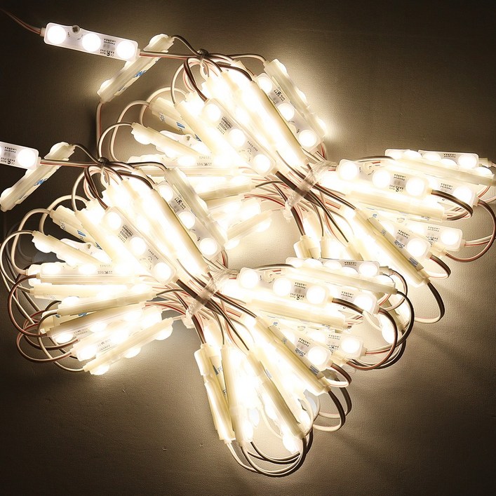 LED 3구 모듈 DC 12V 간판 제작 조명 방수 IP68, 100개, 주백색 LED 3구 모듈 DC 12V 간판 제작 조명 방수 IP68, 100개, 주백색