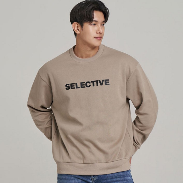업클라스 세미 오버핏 레터링 SELECTIVE 특양면 맨투맨 a4108
