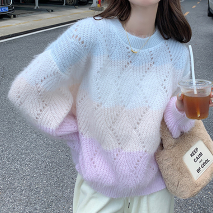 여성니트 파스텔 오버핏니트 여성성스웨터 여자니트 G350