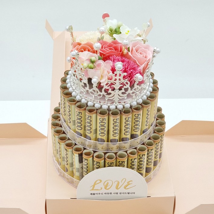 서프라이즈 용돈박스 생신 생일 용돈이벤트 페이크머니, LED, 돈봉투, 1개, 핑크
