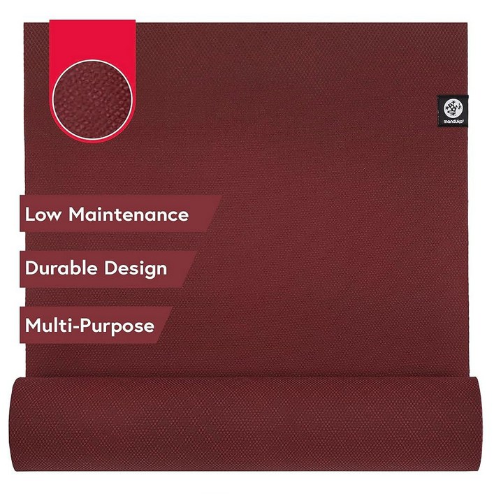 만두카 X 요가 매트  휴대하기 쉽고, 여성과 남성용, 미끄럼 방지, 관절 지지 및 안정성을 위한 쿠션, 두께 5mm, 두께 71인치180cm, Verve