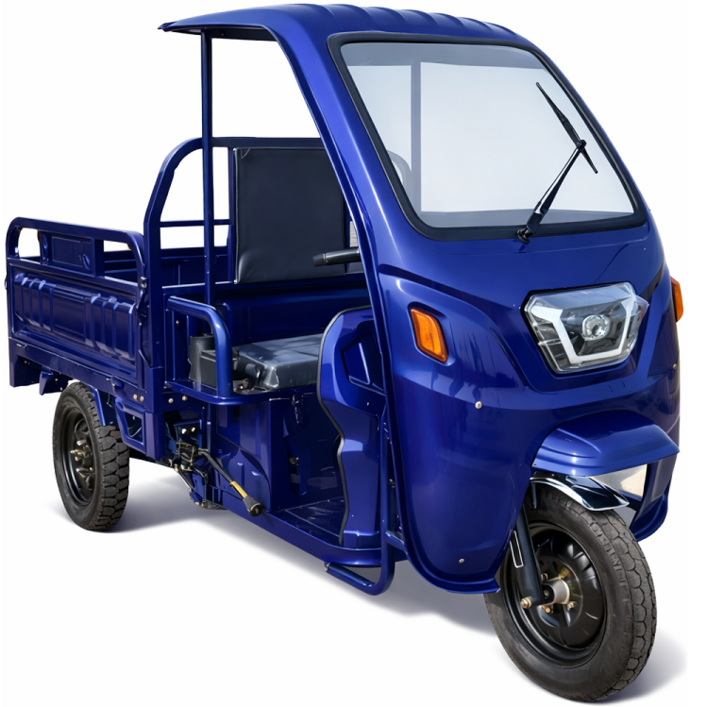 아트테크 전동스쿠터 시골 농촌 농업용 전동스쿠터 60V32A 적재함 1.61.51.11.0 반밀폐형 지붕형 캐노피 3륜 전기스쿠터 화물운반픽업용 전동오토바이 차량 효도선물, 블루, 1.5m1.0m 60V32A