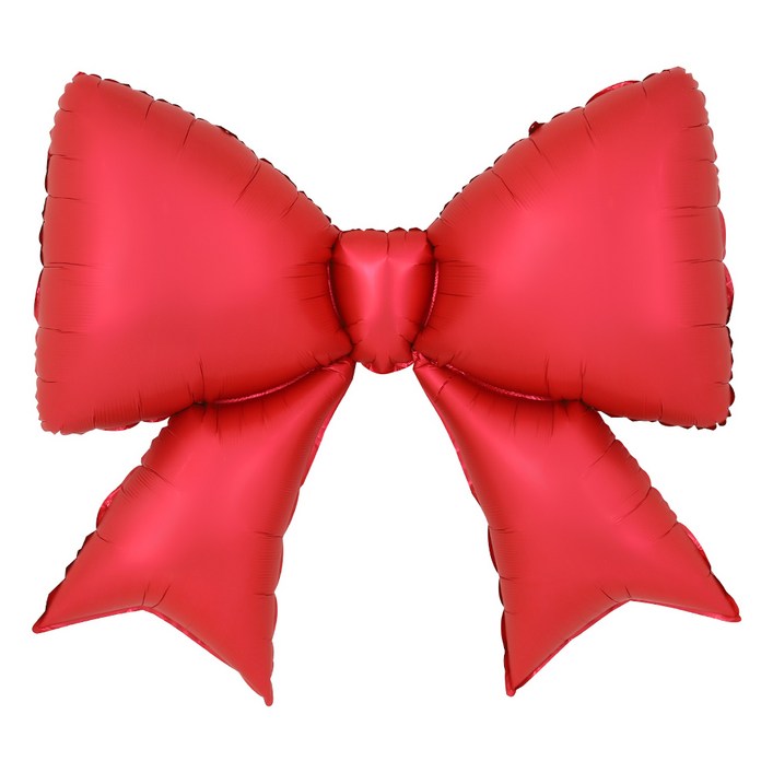 라지쉐잎 베이직 리본 레드 은박 파티 호일풍선 75cm