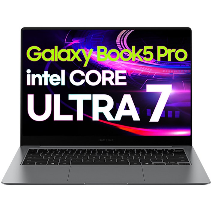 [삼성전자 공식파트너] 갤럭시북5 프로 14인치 인텔 울트라7 AI 터치스크린 사무용 고사양 영상편집 노트북, NT940XHA-K71AR, WIN11 Home, 32GB, 512GB, 그레이