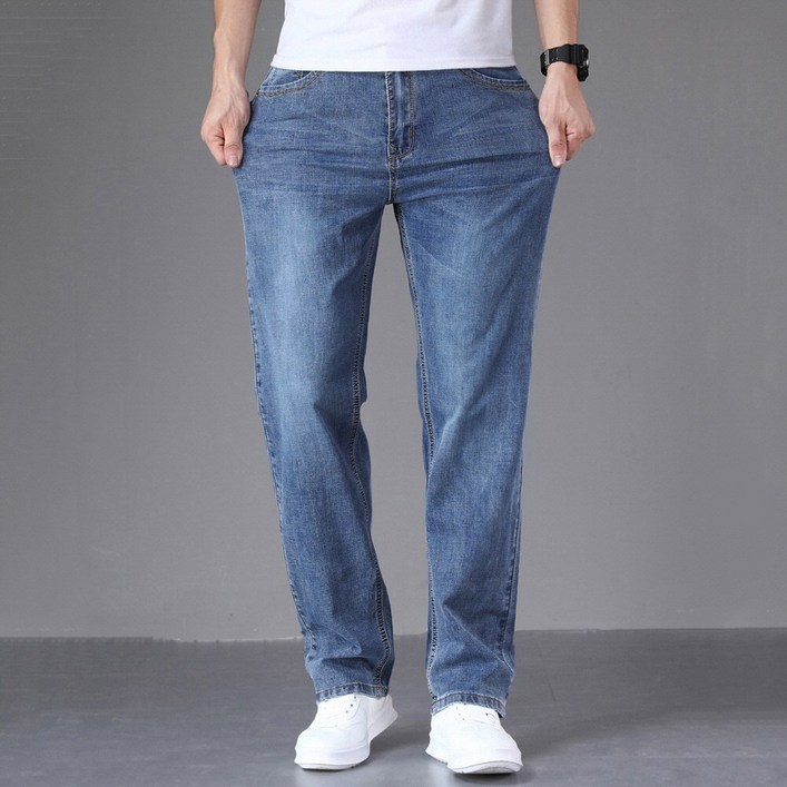 지디오 남성 청바지 워싱 일자핏 데님 팬츠 스판