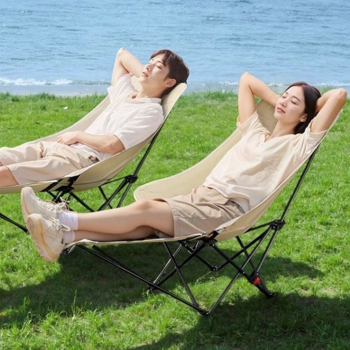 베어커즈 캠핑의자 리클라이너 앉거나 눕기겸용 접이식 각도조절 경량 무중력의자 발받침대